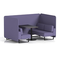 Brixworth 4 Seater Bench Booth With Table, Black Legs, Black Table, Synergy Fabric, Order Panels And Sofa