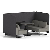 Brixworth 4 Seater Bench Booth With Table, Black Legs, Black Table, X2 Fabric, Arithmetic Panels And Number Sofa