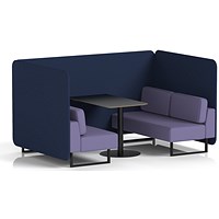 Brixworth 4 Seater Bench Booth With Table, Black Legs, Black Table, Synergy Fabric, Alike Panels And Order Sofa