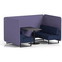 Brixworth 4 Seater Bench Booth With Table, Black Legs, Black Table, Synergy Fabric, Order Panels And Alike Sofa
