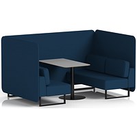 Brixworth 4 Seater Bench Booth With Table, Black Legs, Grey Table With Black Leg, X2 Fabric, Calculus Panels And Sofa