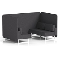 Brixworth 4 Seater Bench Booth, White Legs, X2 Fabric, Arithmetic Panels And Sofa