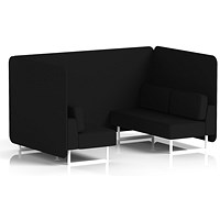 Brixworth 4 Seater Bench Booth, White Legs, X2 Fabric, Diameter Panels And Sofa