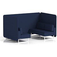 Brixworth 4 Seater Bench Booth, White Legs, Synergy Fabric, Alike Panels And Sofa