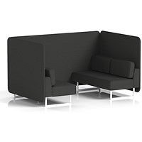 Brixworth 4 Seater Bench Booth, White Legs, Synergy Fabric, Mix Panels And Sofa