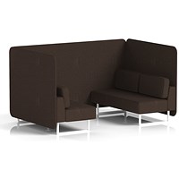 Brixworth 4 Seater Bench Booth, White Legs, Synergy Fabric, Wed Panels And Sofa