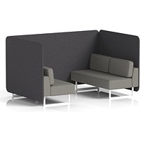 Brixworth 4 Seater Bench Booth, White Legs, X2 Fabric, Arithmetic Panels And Number Sofa