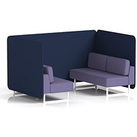Brixworth 4 Seater Bench Booth, White Legs, Synergy Fabric, Alike Panels And Order Sofa