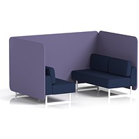 Brixworth 4 Seater Bench Booth, White Legs, Synergy Fabric, Order Panels And Alike Sofa