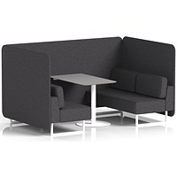 Brixworth 4 Seater Bench Booth With Table, White Legs, Grey Table With White Leg, X2 Fabric, Arithmetic Panels And Sofa