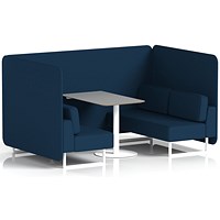 Brixworth 4 Seater Bench Booth With Table, White Legs, Grey Table With White Leg, X2 Fabric, Calculus Panels And Sofa