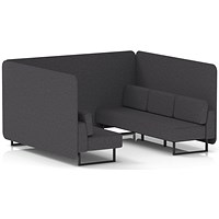 Brixworth 6 Seater Bench Booth, Black Legs, X2 Fabric, Arithmetic Panels And Sofa