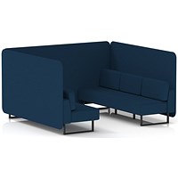 Brixworth 6 Seater Bench Booth, Black Legs, X2 Fabric, Calculus Panels And Sofa