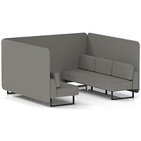 Brixworth 6 Seater Bench Booth, Black Legs, X2 Fabric, Number Panels And Sofa