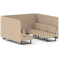 Brixworth 6 Seater Bench Booth, Black Legs, Synergy Fabric, Affix Panels And Sofa