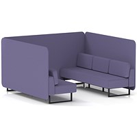 Brixworth 6 Seater Bench Booth, Black Legs, Synergy Fabric, Order Panels And Sofa