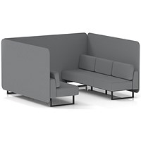 Brixworth 6 Seater Bench Booth, Black Legs, Synergy Fabric, Partner Panels And Sofa