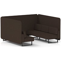 Brixworth 6 Seater Bench Booth, Black Legs, Synergy Fabric, Wed Panels And Sofa