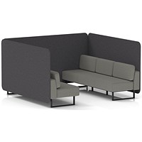 Brixworth 6 Seater Bench Booth, Black Legs, X2 Fabric, Arithmetic Panels And Number Sofa