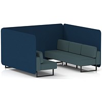 Brixworth 6 Seater Bench Booth, Black Legs, X2 Fabric, Calculus Panels And Polygon Sofa