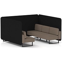 Brixworth 6 Seater Bench Booth, Black Legs, X2 Fabric, Diameter Panels And Theory Sofa