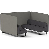 Brixworth 6 Seater Bench Booth, Black Legs, X2 Fabric, Number Panels And Arithmetic Sofa