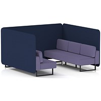 Brixworth 6 Seater Bench Booth, Black Legs, Synergy Fabric, Alike Panels And Order Sofa