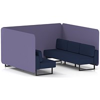 Brixworth 6 Seater Bench Booth, Black Legs, Synergy Fabric, Order Panels And Alike Sofa