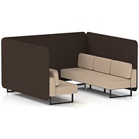 Brixworth 6 Seater Bench Booth, Black Legs, Synergy Fabric, Wed Panels And Affix Sofa