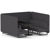 Brixworth 6 Seater Bench Booth With Table, Black Legs, Black Table, X2 Fabric, Arithmetic Panels And Sofa