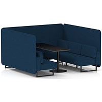 Brixworth 6 Seater Bench Booth With Table, Black Legs, Black Table, X2 Fabric, Calculus Panels And Sofa