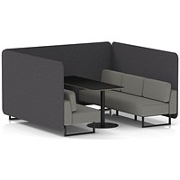 Brixworth 6 Seater Bench Booth With Table, Black Legs, Black Table, X2 Fabric, Arithmetic Panels And Number Sofa