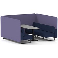 Brixworth 6 Seater Bench Booth With Table, Black Legs, Grey Table With Black Leg, Synergy Fabric, Order Panels And Alike Sofa