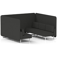 Brixworth 6 Seater Bench Booth, White Legs, Synergy Fabric, Mix Panels And Sofa