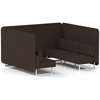 Brixworth 6 Seater Bench Booth, White Legs, Synergy Fabric, Wed Panels And Sofa