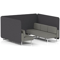 Brixworth 6 Seater Bench Booth, White Legs, X2 Fabric, Arithmetic Panels And Number Sofa