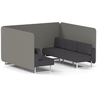 Brixworth 6 Seater Bench Booth, White Legs, X2 Fabric, Number Panels And Arithmetic Sofa
