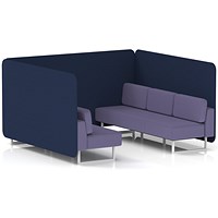 Brixworth 6 Seater Bench Booth, White Legs, Synergy Fabric, Alike Panels And Order Sofa