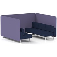 Brixworth 6 Seater Bench Booth, White Legs, Synergy Fabric, Order Panels And Alike Sofa