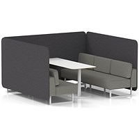 Brixworth 6 Seater Bench Booth With Table, White Legs, White Table, X2 Fabric, Arithmetic Panels And Number Sofa