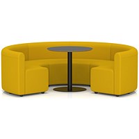 Mawsley Modular Seating Set Circular Sofa, Low Back, With Black Table, Era - Occasion