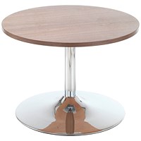 5 Star Sosta Low Round Bistro Table 600x420mm Walnut/Chrome