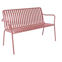 Lark Two Seater Bench Aluminium Brick Dust