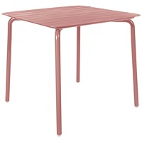 Lark Square Slatted Table Aluminium Brick Dust