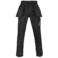 Beeswift Stretch Workwear Burgos Trousers, Black, 46R Beeswift Stretch Workwear Burgos Trousers, Black, 46R