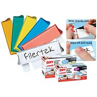 Filertek Suspension File Tabs, Dry Erase, Assorted, Pack of 50