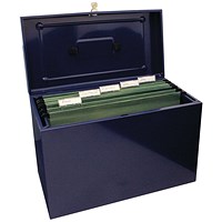 Cathedral Metal File Box Home Office, Foolscap, Blue Cathedral Metal File Box Home Office, Foolscap, Blue