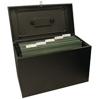 Cathedral Metal File Box Home Office, Foolscap, Black Cathedral Metal File Box Home Office, Foolscap, Black