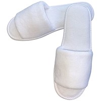 Coral Fleece Slipper in Paper Bags, Open Toe, 30cm, EVA Sole, Pack of 100