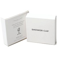 White Boxed Eco Shower Cap Cornstarch with Hair Band, Pack of 250